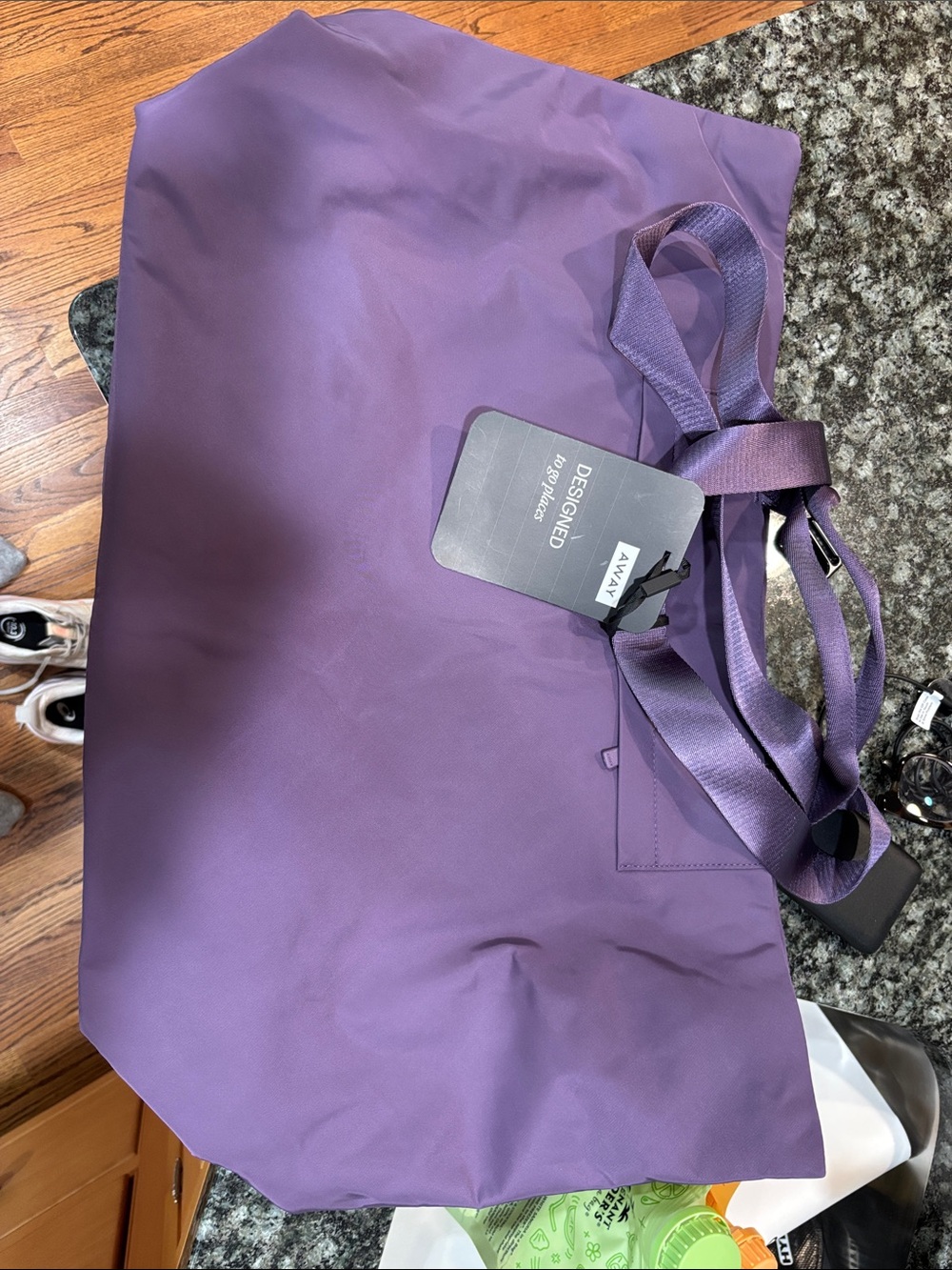Away Purple Travel Tote with Branded Tag